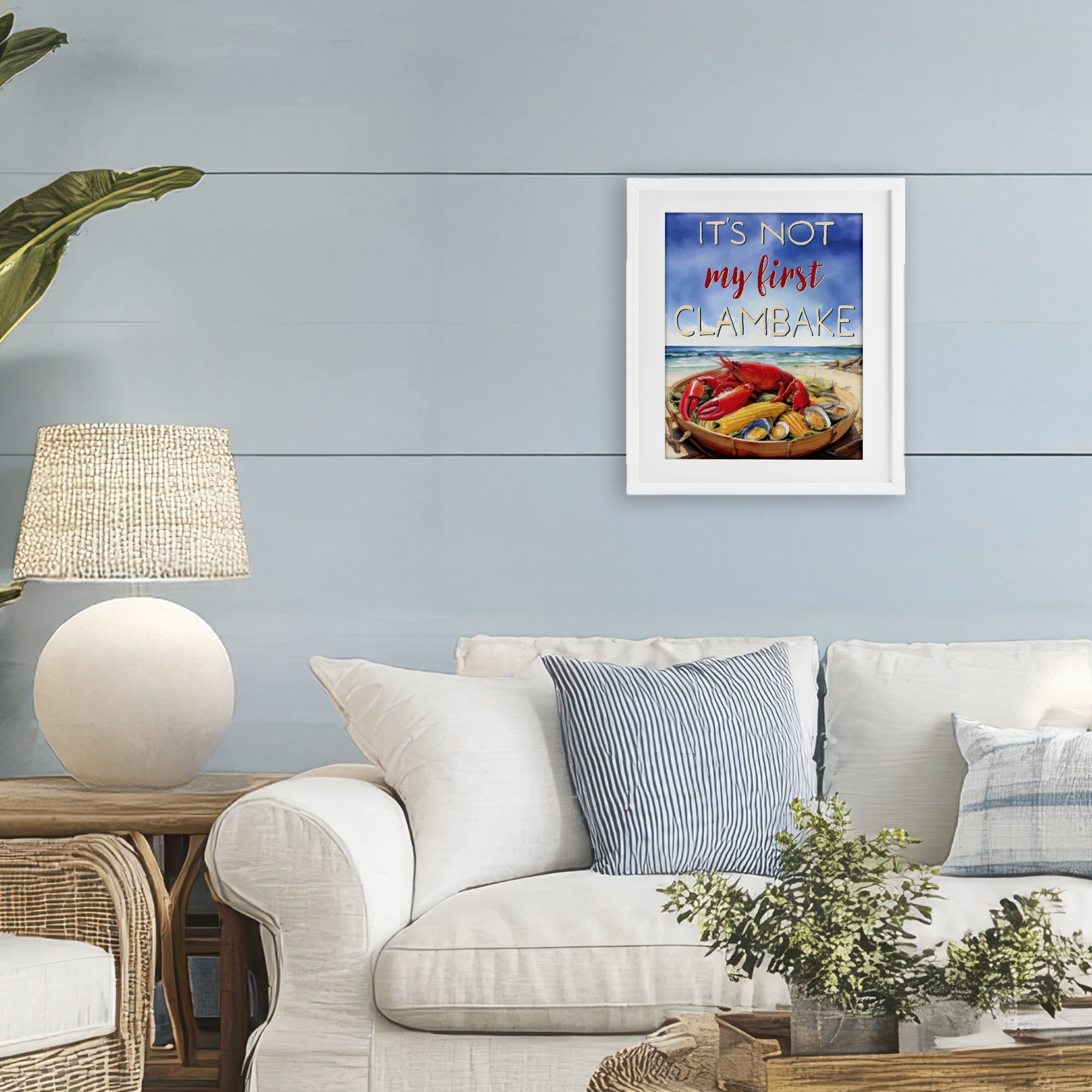 Stupell Industries Not My First Clambake White Framed Print Under Glass, design by Grotto Studios
