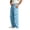 Blue, variant on Iyufng Men's Knee Pleated Detail Wide Leg Casual Sweat Pants Drawstring Elastic Waist with Side Pockets