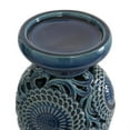 thumbnail image 5 of DecMode Eclectic Ceramic Pillar Candle Holder with Medallion Patterns and Glossy Blue Finish, Set of 2 13", 10" H, 5 of 8