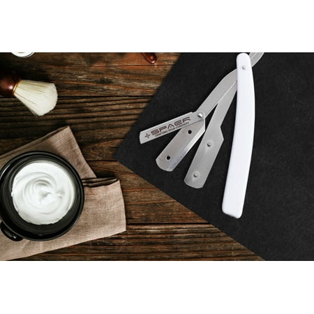 Straight Razor Barber Shavette Classic Salon CutThroat Beard Shaving + 10 Blades Available in 4 Different Colors
