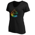 thumbnail image 2 of Women's Black Vancouver Canucks Team Pride Logo V-Neck T-Shirt, 2 of 3