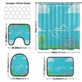 thumbnail image 3 of Bicycle and House in The Sky 4 Piece Bathroom Set Waterproof Bath Curtain Anti-Slip Mats and Toilet Pad Practical and Affordable 66x72in Curtain, 3 of 8
