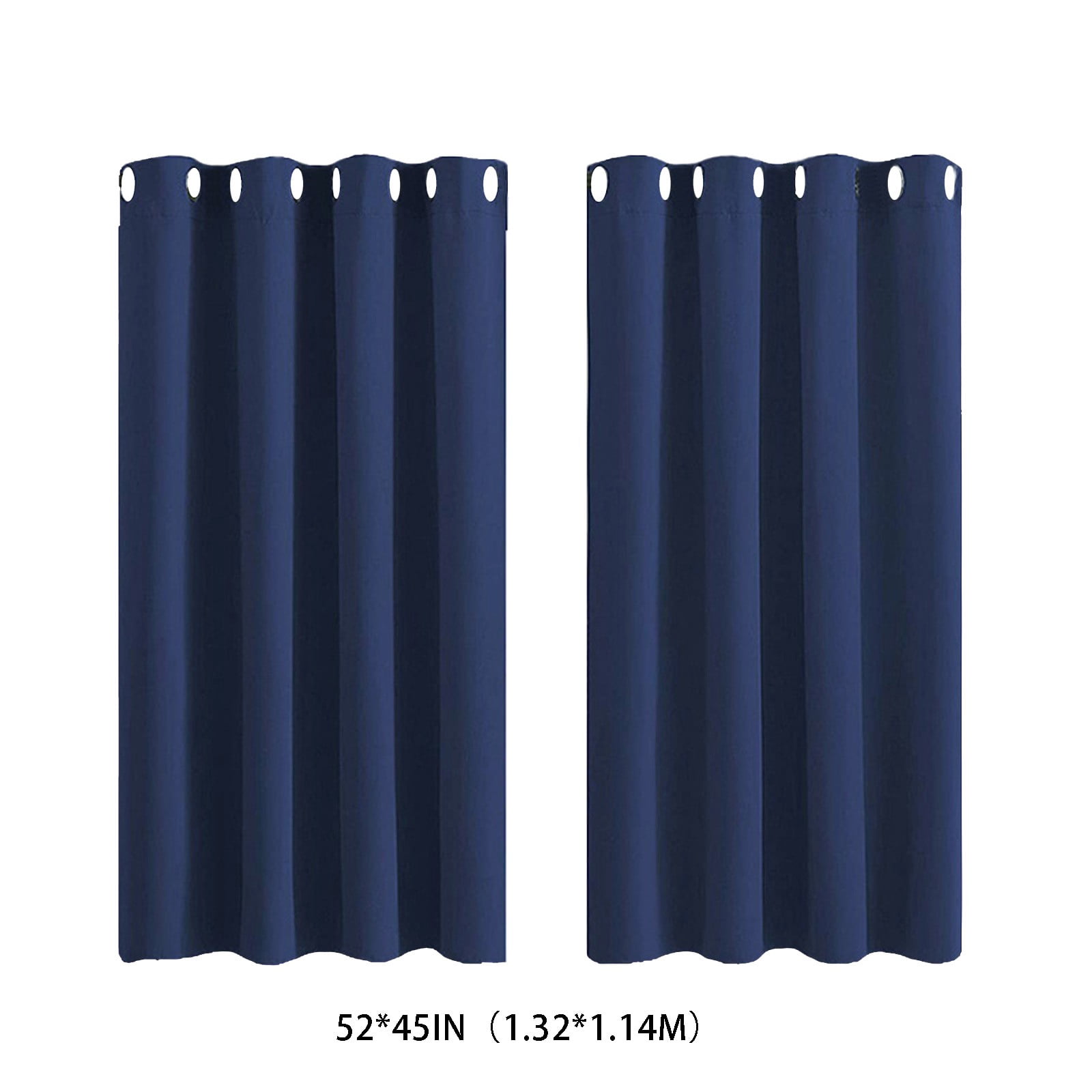 2X Curtains Darkening Thermal Insulated Curtain Panels for Living Room Blue Color Shower Curtain Set Bath Partition Curtain No Drilling Curtain