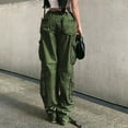 thumbnail image 4 of Timegard Pantalon Cargo pour Femmes Jambe Droite Taille Basse Ample Mode Urbaine Extérieur avec Poches, 4 of 7