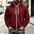 thumbnail image 4 of Kezqiaxn Mens Zip Up Hoodie Fall Long Sleeve Warm Athletic Jacket with Pockets Hoodies for Men Oversized Sweatshirt, 4 of 5