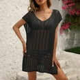 thumbnail image 2 of Taqqpue Womens Swimsuits Coverup Bathing Suits Cover Ups Short Sleeve Hollow Out Crochet Swim Suits Swimwear Bikini Beach Cover Up, 2 of 8