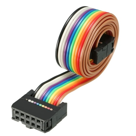 IDC 10P Wire Flat Rainbow Ribbon Cable 48cm 2.54mm Pitch 2pcs