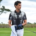 thumbnail image 4 of Daiia Elegant Feathered Floral Wings Pattern Men’s Polo Shirts,Solid Deck Shirt,Classic Fit, Breathable Cotton Polo for Casual and Sport Wear-3X-Large, 4 of 7
