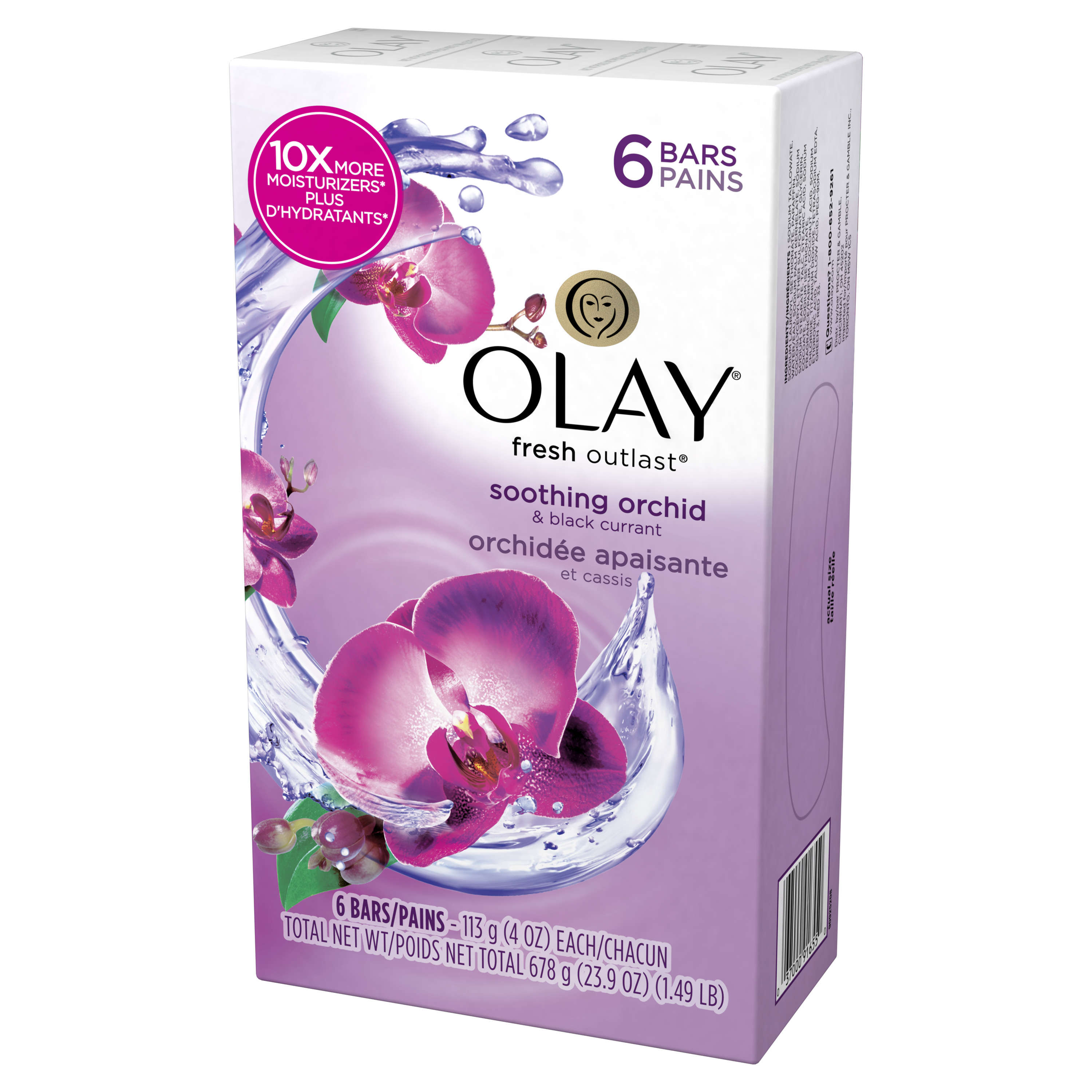 Olay Fresh Outlast Soothing Orchid & Black Currant Beauty Bar 4 oz, 6 count - image 8 of 8