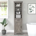 thumbnail image 2 of Bowery Hill Transitional Engineered Wood Tall Bookcase Cabinet in Gray, 2 of 7