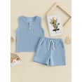 thumbnail image 2 of Bagilaanoe 2pcs Toddler Baby Boy Shorts Set Sleeveless Tank Tops + Shorts 6M 12M 18M 24M 3T Kids Casual Summer Clothes, 2 of 7