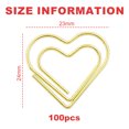 thumbnail image 2 of 100 clips de papel dorados con forma de corazón, acabado liso, para decoración de bodas, 2 of 5