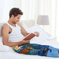 thumbnail image 5 of Zufioo Stained Glass Ocean Wave Mens Pajama Pants Sleep & Lounge Pants Sleepwear Pants(Available in Big & Tall)-Small, 5 of 6
