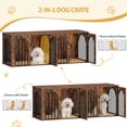 thumbnail image 3 of Hzuaneri Dog Crate Furniture for 2 Dogs, 63" Large Dog Kennel with Divider and Cushion for Medium Large Dogs, Double Dog Crate Furniture TV Stand, Rustic Brown, 3 of 7