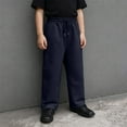 thumbnail image 2 of Sweatpants Kids Navy Sweatshirt Girls Basic Boys Athletic Pants Wide Leg Pants with Pocket Boys 6-7 Years Pants, 2 of 9