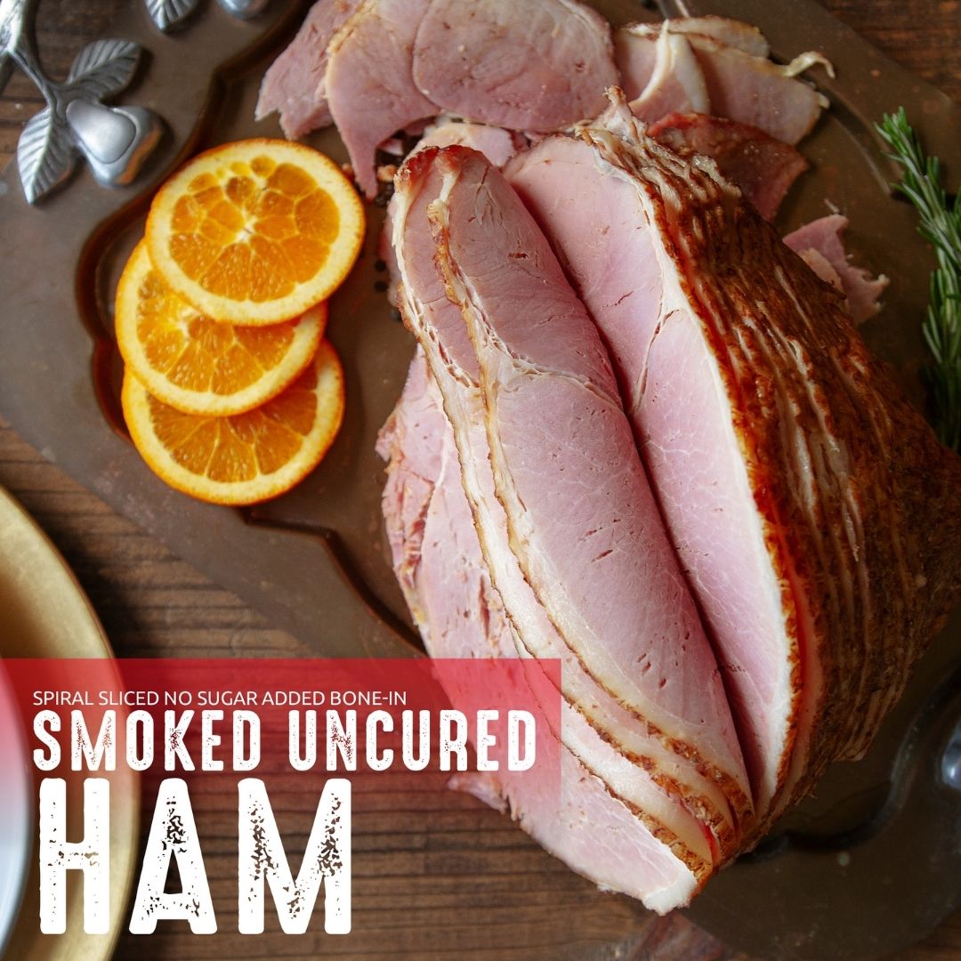 Pedersons Farms, No Sugar Spiral Sliced Bone-In Uncured Half Easter Ham (7 Pound Average)