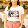 thumbnail image 5 of Coquette Pink Christmas T‑Shirt, It's The Most Wonderful Time Of The Year Vintage Tree, Reindeer, Santa and Snowman Tee, 5 of 8