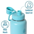 thumbnail image 3 of ThermoFlask 32 oz Double Wall Vacuum Insulated Stainless Steel Water Bottle with Chug Spout Lid, Tranquil Blue, 3 of 6