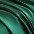 thumbnail image 3 of Luxury Satin Twin Sheet Set, Dark Green 3-Piece, Silky Deep Pocket Fitted Sheet for Hair and Skin, 3 of 8