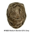 thumbnail image 5 of LYRICAL HAIR Toupee for Men French Lace Hairpiece Indian Human Hair System Replacement Lace with PU Mens Toupee Human Hair Black Brown Blonde Gray Hair #1820 Medium Blonde with 20% Gray-100% Density, 5 of 6