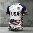 thumbnail image 5 of Men's USA Soccer Jersey Shirts Crewneck Short Sleeve 2026 Country Team Fan International Football Shirt Soft Trendy Jerseys for Men 2026 Summer Shirts, 5 of 5
