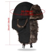 TELOLY Unisex Men Women Russian Hat Trapper Bomber Warm Trooper Ear Flaps Winter Ski Hat Solid Color Faux Fur Cap Headwear