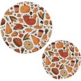 thumbnail image 7 of SKYSONIC Thanksgiving Pie Turkey Cartoon Trivet Pot Holders Pads, Set of 2 Pumpkin Leaves Pot Holder Heat Resistant Trivets Cotton Thread Weave Mats Kitchen Table Decor, 7 of 7
