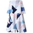 thumbnail image 2 of Women's Strapless Off Shoulder Printed Beachwear Short Rompers Jumpsuits, 2 of 4