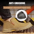 thumbnail image 3 of LAoutun Work Boots for Men Slip on Welding Steel Toe Boots Indestructible Brown, 3 of 6
