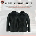 thumbnail image 3 of Daniel Smart Women Motorcycle Leather Jacket Wind Resistant Dyed Leather Jacket with long sleeves Inner Cuffs and Pockets, 3 of 6