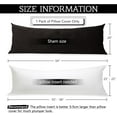 thumbnail image 2 of Black Body Pillow Pillowcase, 20 x 54 inches Soft Velvet Body Pillow Cover with Zipper Closure, Warm Cozy Body Pillow Case for Adults Pregnant Women, 1 Piece, 2 of 6