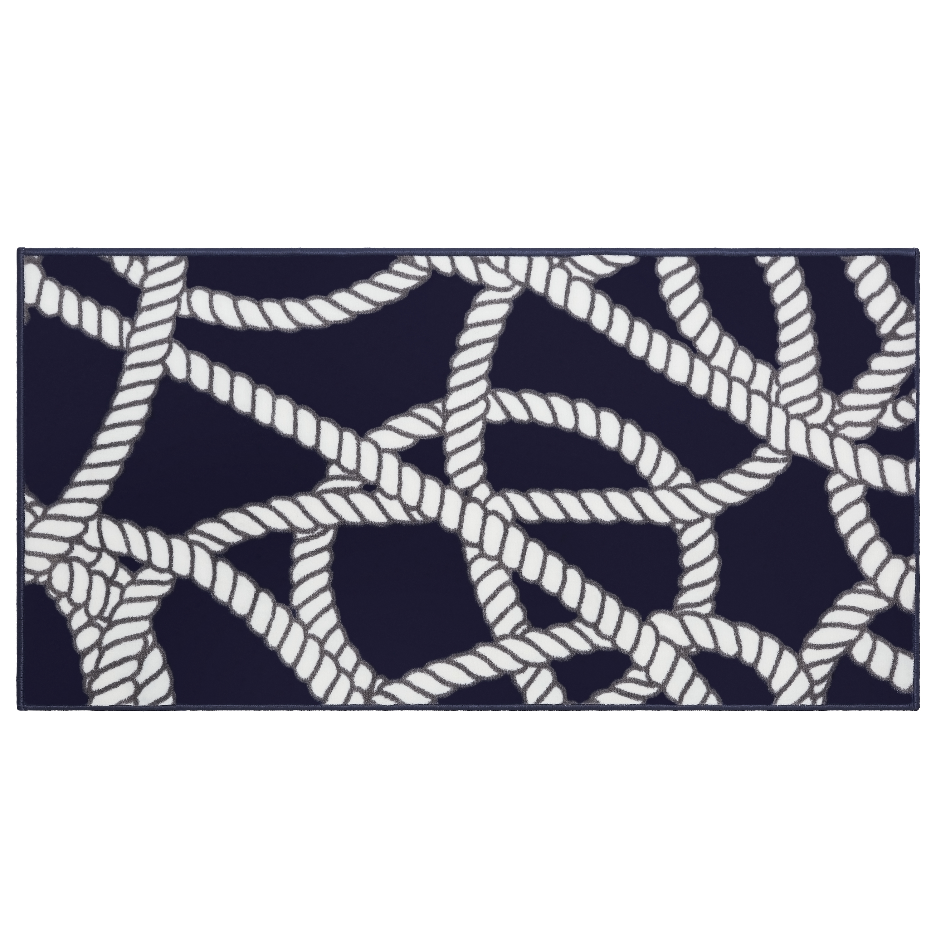 Evolur Home Belmar Nautical Nursery Rug 55'x31.5' In Navy With White