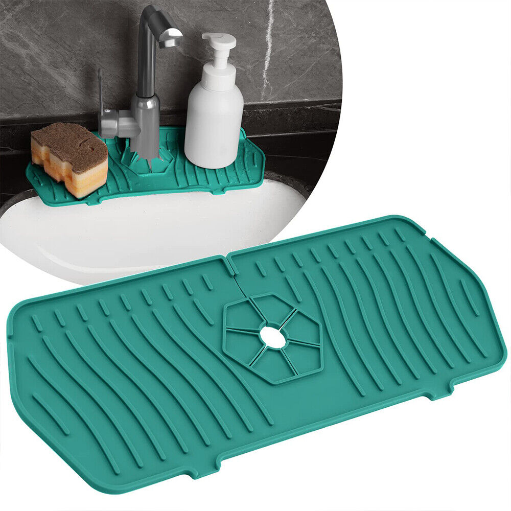 Paddsun Silicone Faucet Mat Bathroom Sink Slip Drain Pad For Kitchen