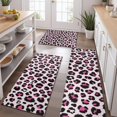 thumbnail image 2 of Pink and Black Of Leopard Print Kitchen Rugs Sets Of 3,Kitchen Runner Rugs Non Skid Washable,Decorative Kitchen Floor Mats for Kitchen,Sink,Laundry,17"x30"+ 17"x47" + 17"x59", 2 of 6