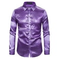 thumbnail image 2 of pstuiky Shirt, Men Long Sleeve V-Neck Print Long Sleeve Shirts for Women Modern Fit Athletic Plus Size Shirts for Boy Golf Shirts for Men Purple S, 2 of 4