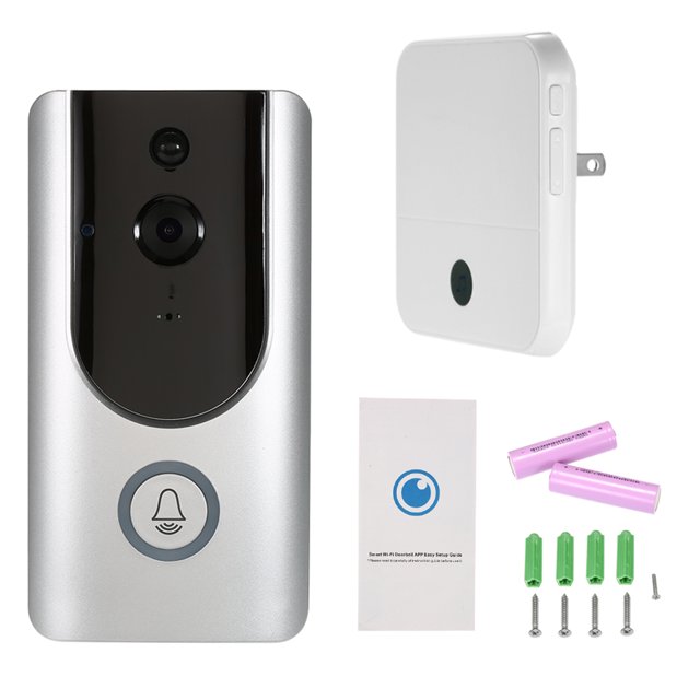 HD 720P WiFi Timbre de seguridad inalámbrico inteligente con tarjeta de 32G TF + 2 piezas Carevas Video puerta teléfono