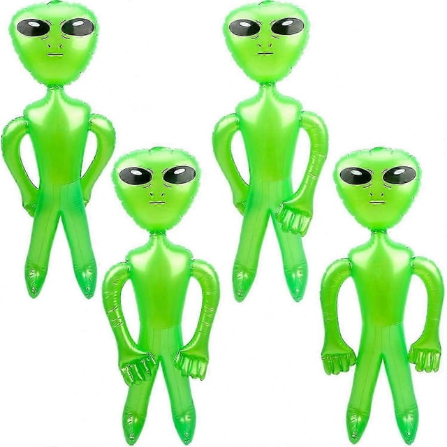 4-Piece Large Inflatable Martian Alien Toys 35 Inches Decorative Props for Halloween or Birthday Party Themes