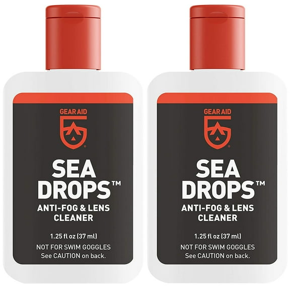 GEAR AID Sea Drops Cleaner and Anti-fog for Dive and Snorkel Masks, Clears Up Dirty, Foggy Lenses, 1.25 fl oz