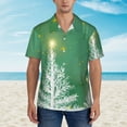 thumbnail image 2 of Pofeuu Christmas Green Print Hawaiian Shirt for Men Sleeves Casual Button Down Summer Beach Dress Shirts T-Shirts,Medium, 2 of 7