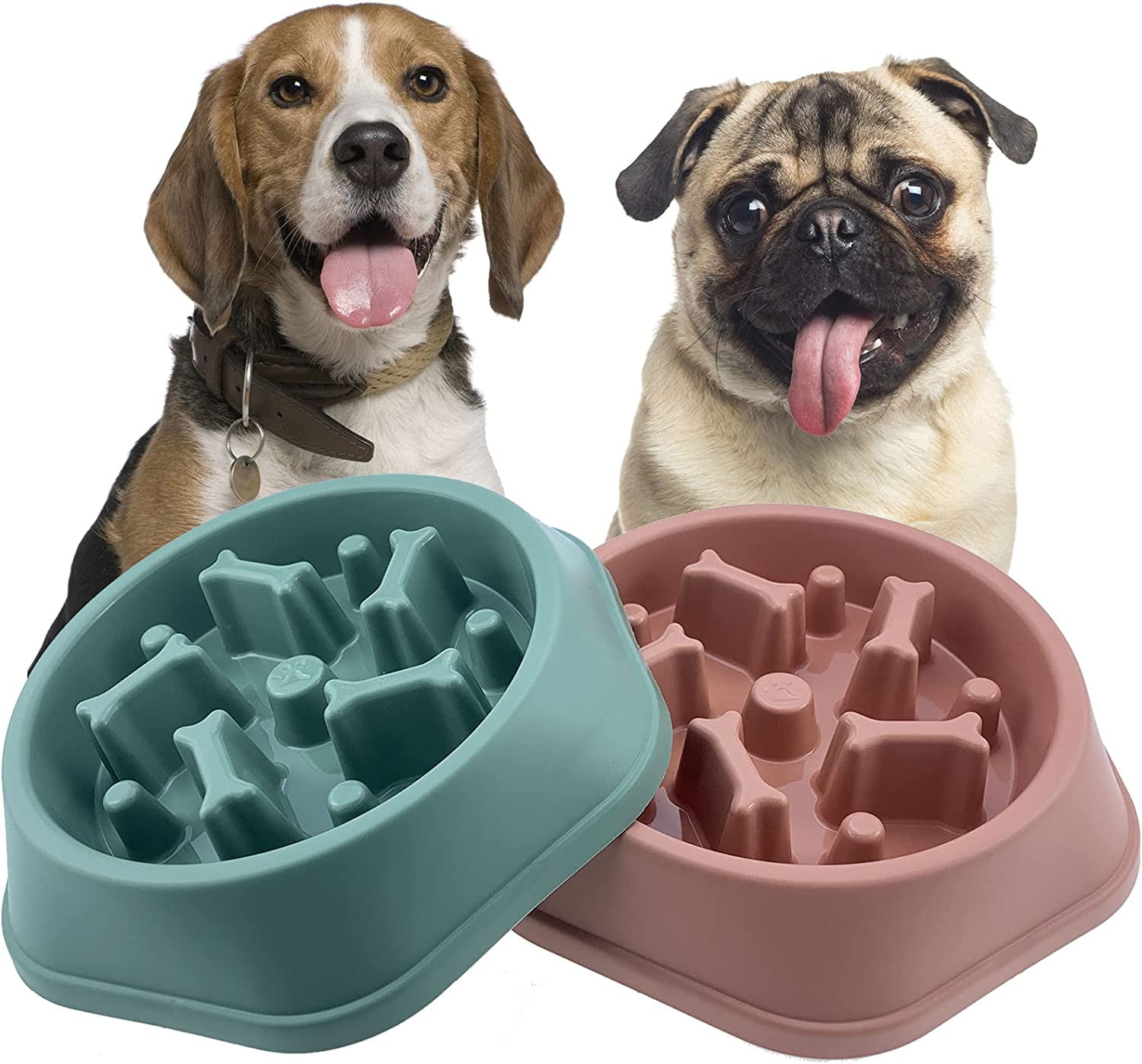 Slow Feeder Dog Bowls for Small Medium Dog, Puzzle Slow Feeding Pet Bowl  with Anti-Slip Shim for Puppy Dog, Non-Toxic Preventing Choking Healthy  Slower Food Feeding Dishes (2pc Red) - Yahoo Shopping
