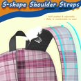 thumbnail image 5 of Pink and Black Checkered Pattern 17" School Backpacks for Teens,Waterproof Oxford Fabric,S-Shape Padded Straps for School,Travel,Hiking,Camping, 5 of 6
