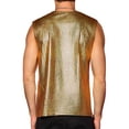 thumbnail image 3 of Camiseta sin mangas metálica Inspire Chic para hombres, chaleco brillante para fiestas y clubes, talla XL dorado, 3 of 6