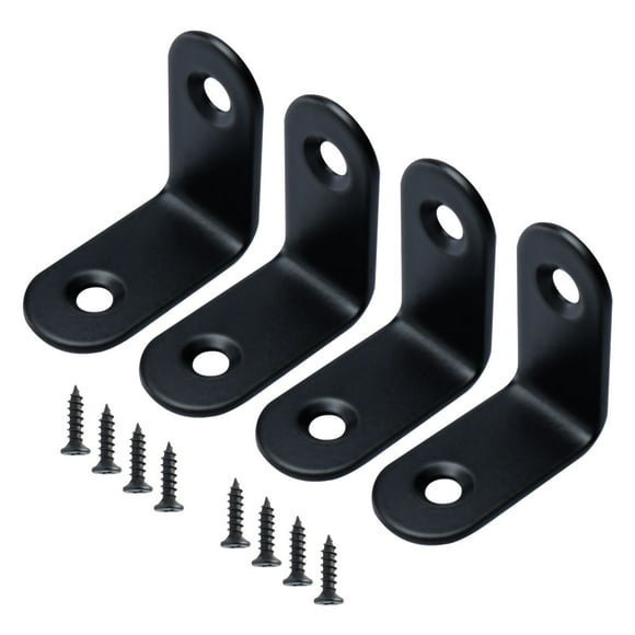 Unique Bargains Angle Brackets Stainless Steel Brace Connection Fastener w Screw 30x30mm, 4pcs
