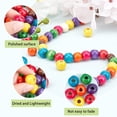 thumbnail image 5 of 100pcs 14x13mm Colored Round Wood Craft Beads for Jewelry Making DIY Crafts Decoration, 5 of 6