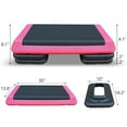 thumbnail image 2 of Adjustable Aerobic Step Platform with Non-Slip Surface and 4 Risers for Customizable Home Fitness Workouts in Pink Black, 2 of 7