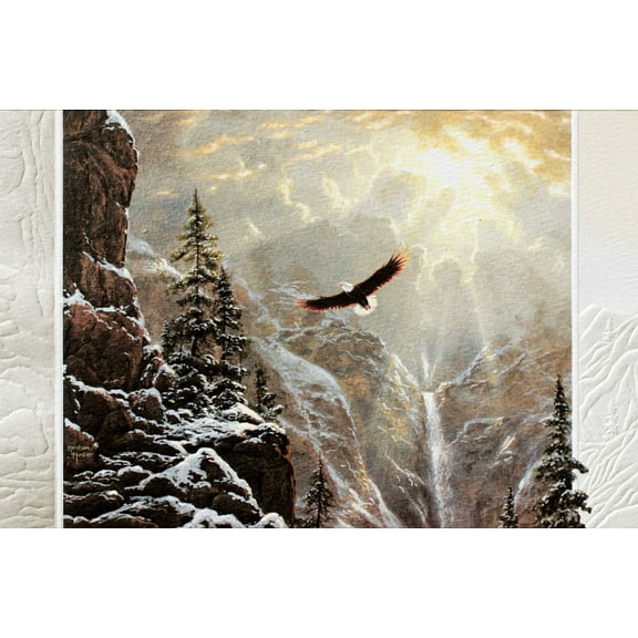Pumpernickel Press Embossed Christmas Greeting Cards Boxed Set – Soaring High, 16 Count