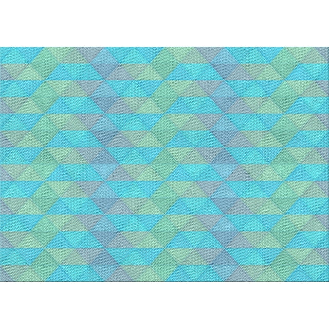 Ahgly Company Machine Washable Indoor Rectangle Transitional Macaw Blue Green Area Rugs, 5' x 8'