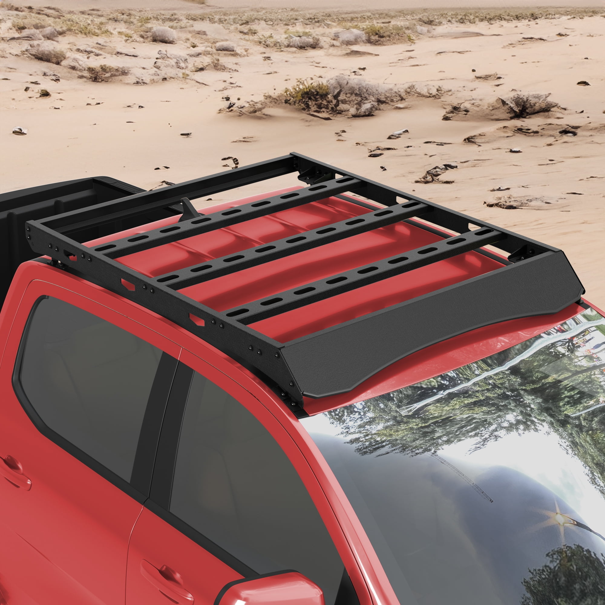 POFENZE For 2019-2025 Ford Ranger Roof Rack Heavy Duty Truck Roof Rack 800LBS Capacity Cargo Basket Carrier for Camping, Overlanding, Road Trip