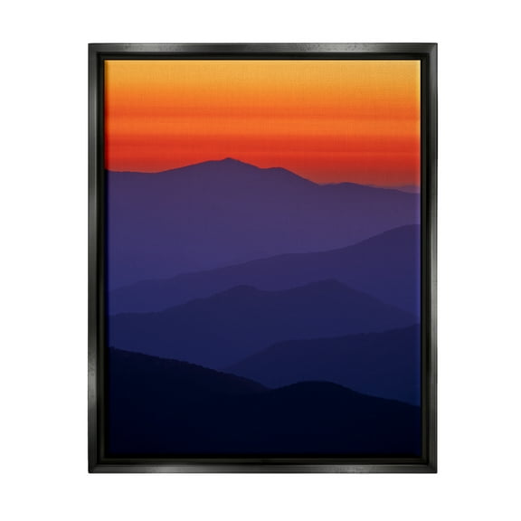 Stupell Bold Mountain Sunrise Sky Landscape Photography Black Floater Framed Art Print Wall Art