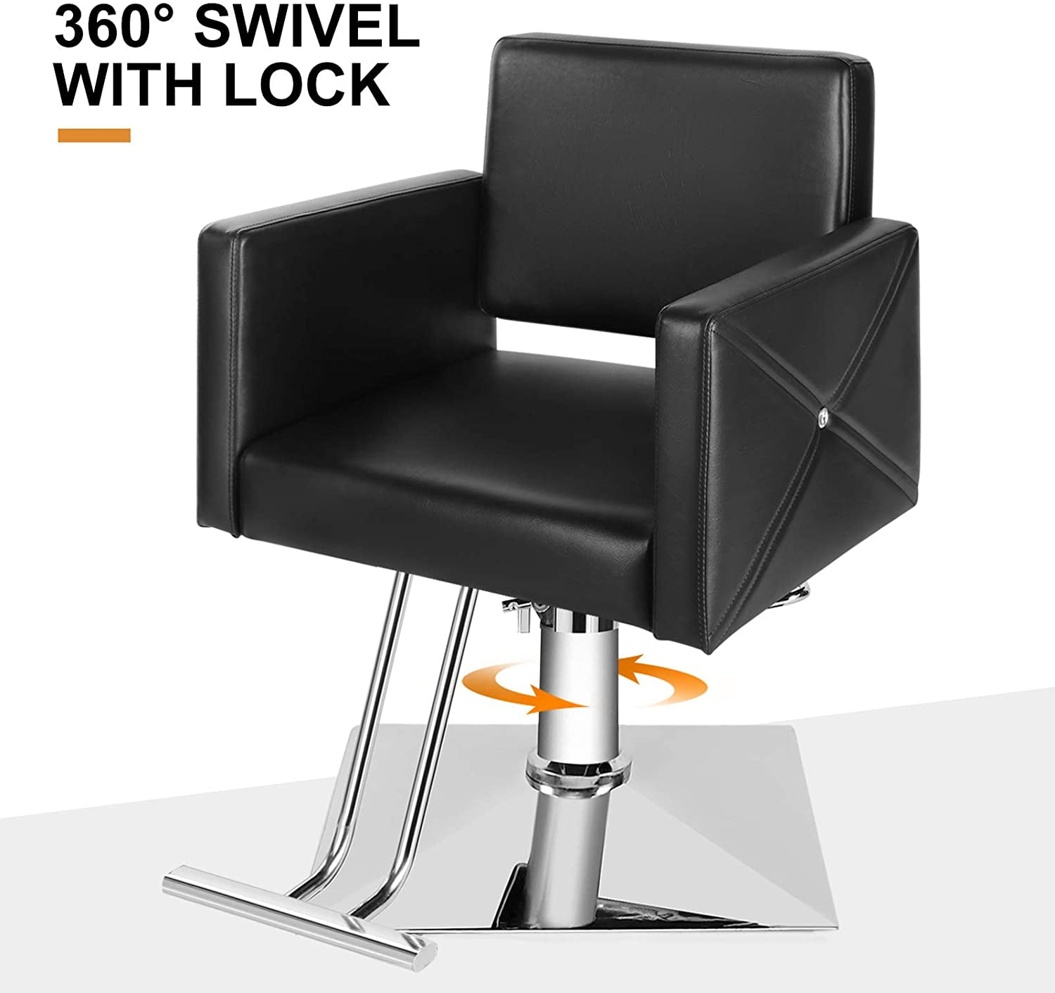 Artist Hand 360° Swivel Hydraulic Black Barber Chair Ladies Hair Spa Salon  Styling Beauty Equipment 